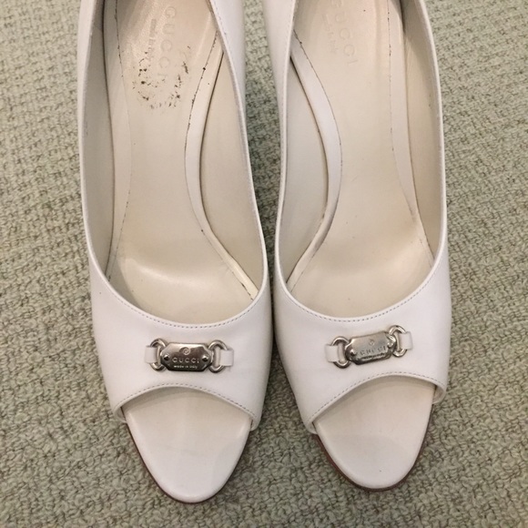 White Gucci 4 inch heels size 38 like new - Picture 1 of 8